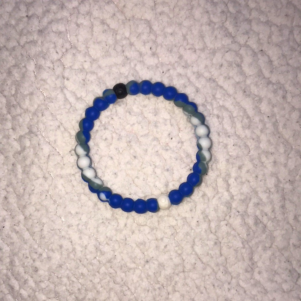 Blue, white and gray Lokai bracelet